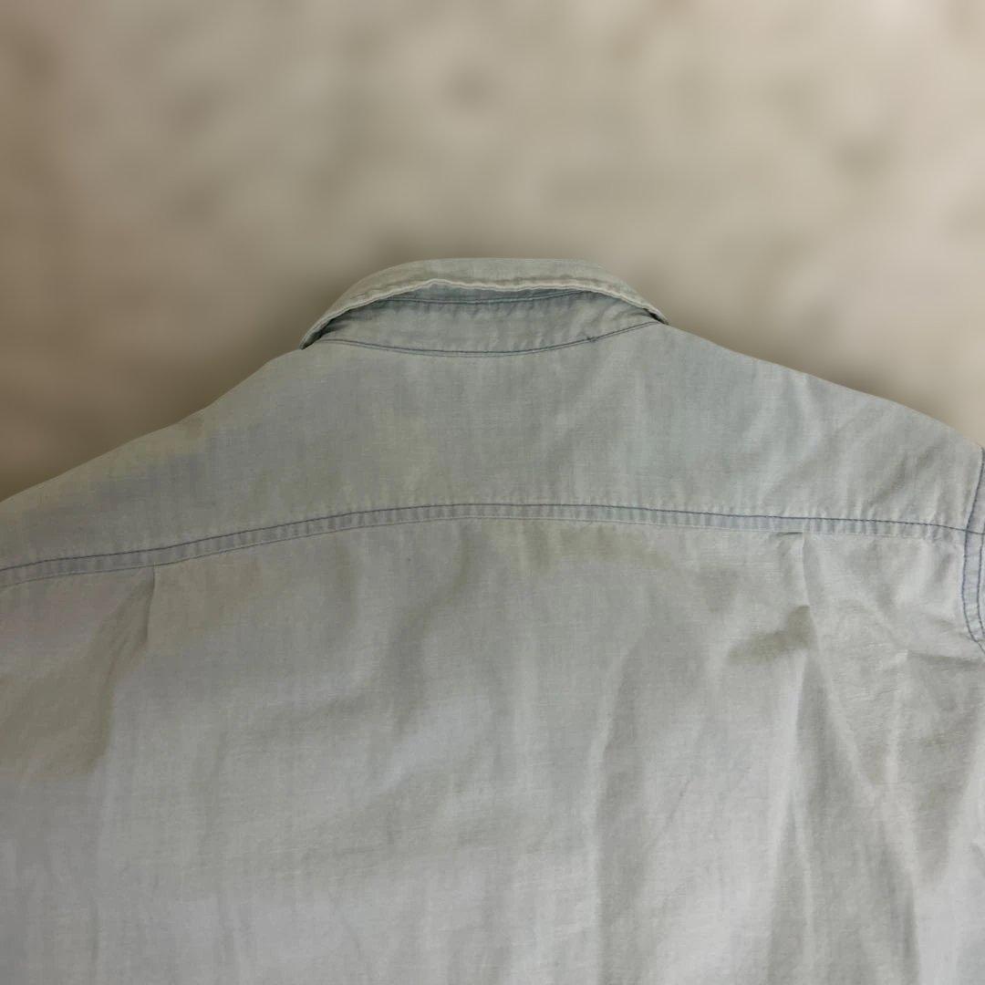 STONE  シャツジャケット　ブルゾン　水色　ワッペン　Sサイズ