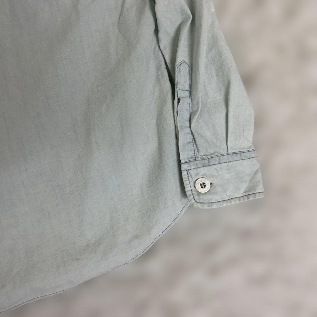 STONE  シャツジャケット　ブルゾン　水色　ワッペン　Sサイズ