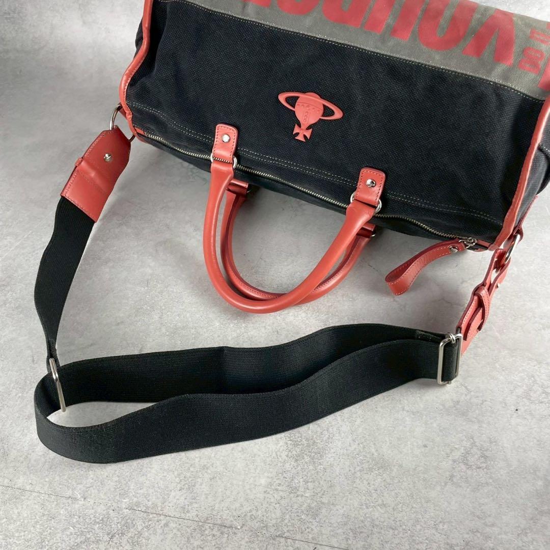 バッグ Vivienne Westwood Logo Boston Bag Canvas