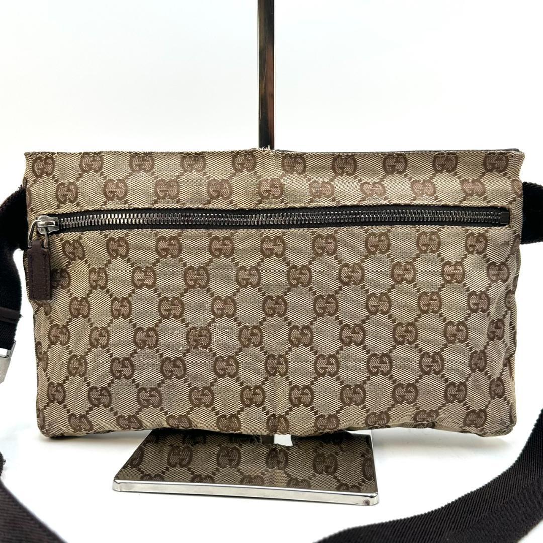 GUCCI グッチ GGキャンバス ボディバッグ ウエストバッグ シルバー金具