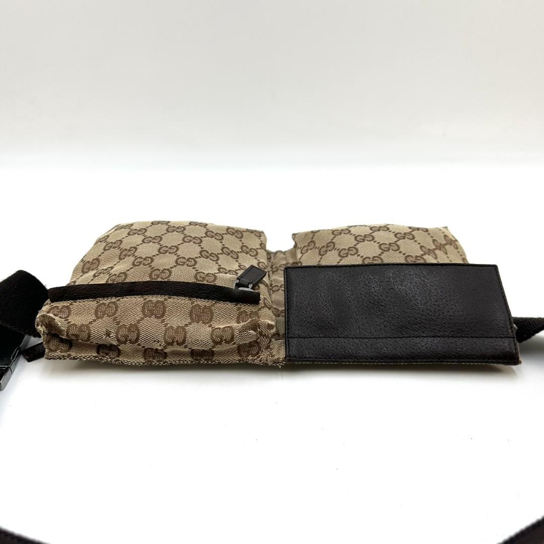 GUCCI グッチ GGキャンバス ボディバッグ ウエストバッグ シルバー金具