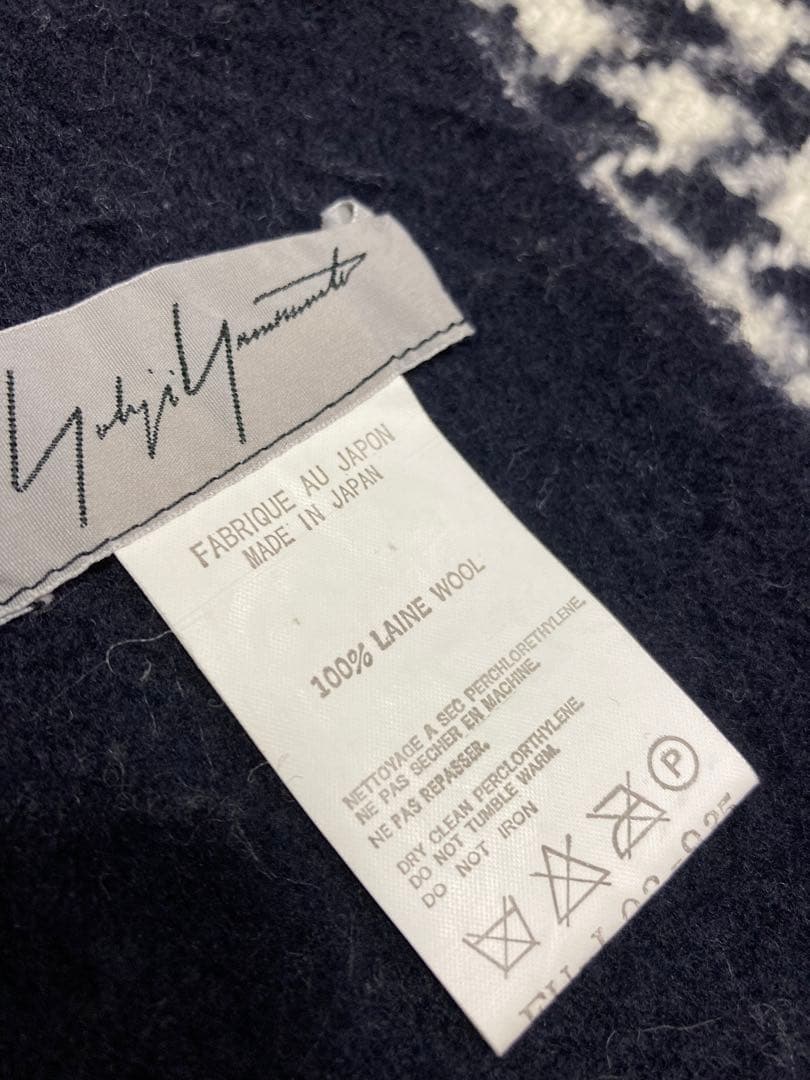 YOHJI YAMAMOTOヨウジヤマモト　千鳥格子ダブルフェイスウールストール