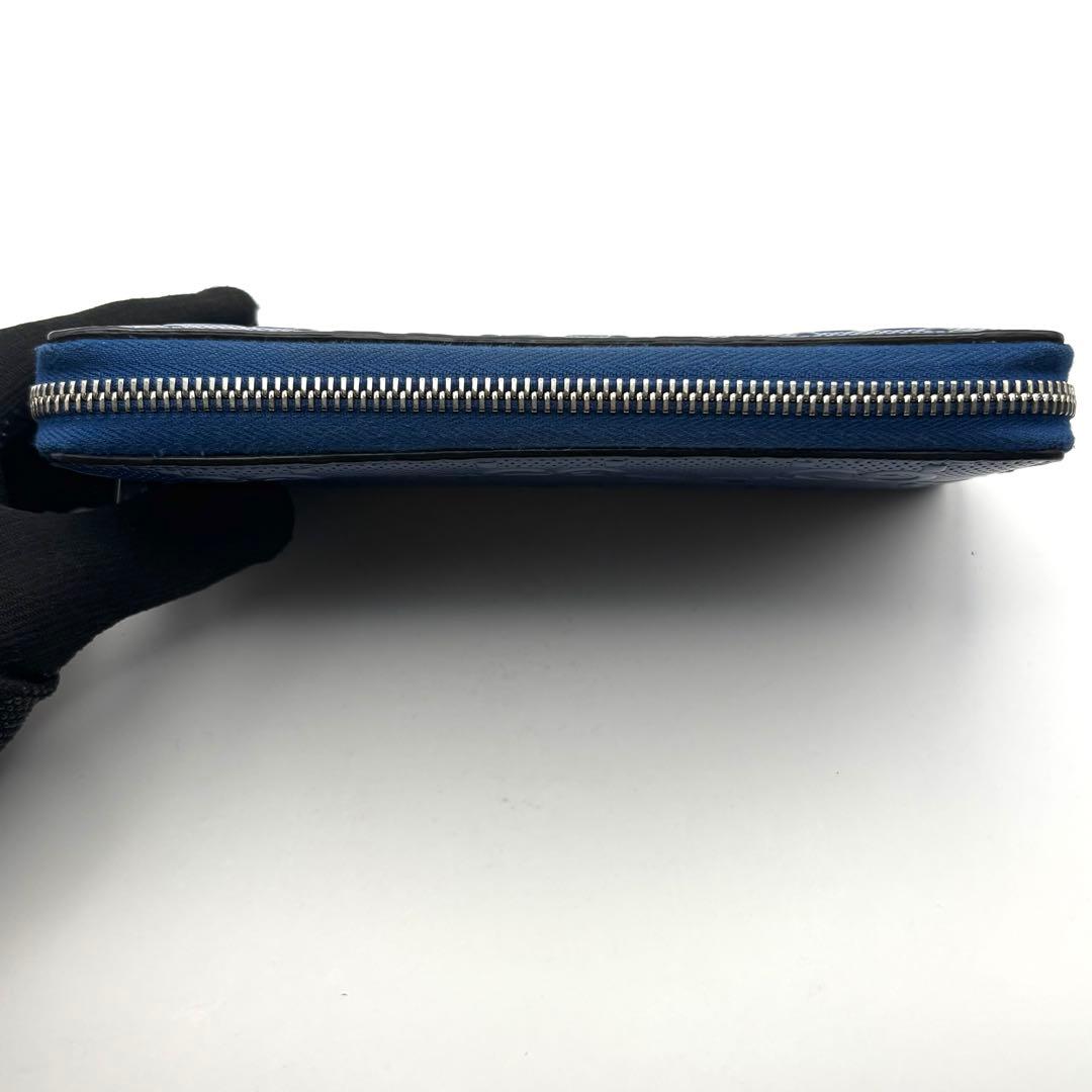 美品 グッチ 長財布 ジャンボGG エンボスロゴ ラウンドファスナー レザー