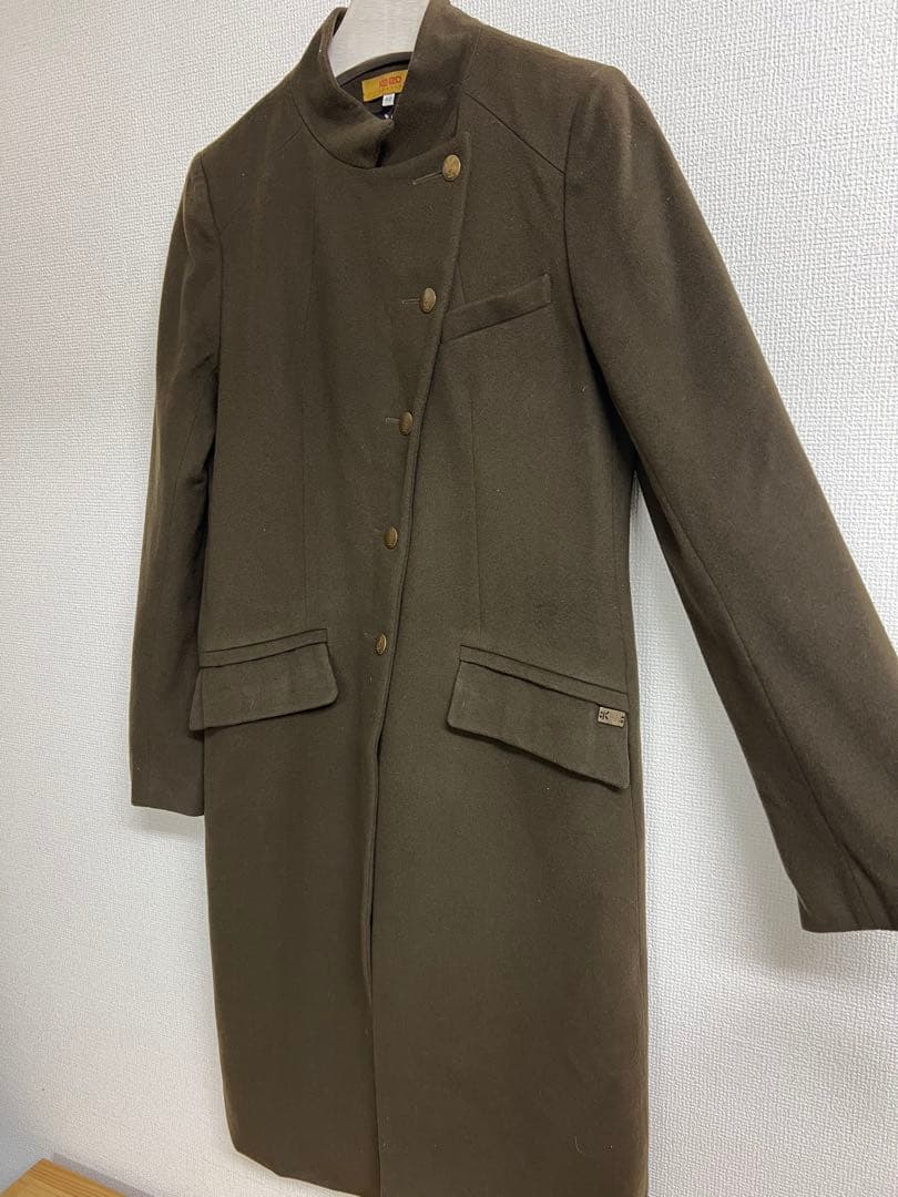 KENZO ウールカシミヤ　ロングコート　星柄総裏地