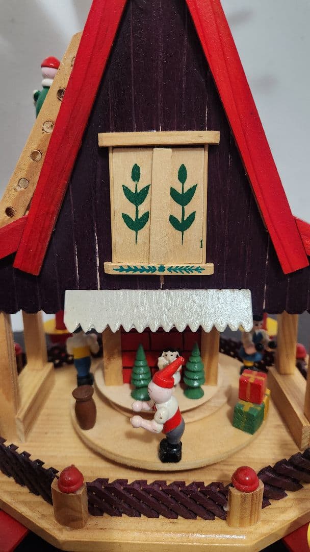 アンティーク ドイツ製 ウィンドミル サンタワークショップ