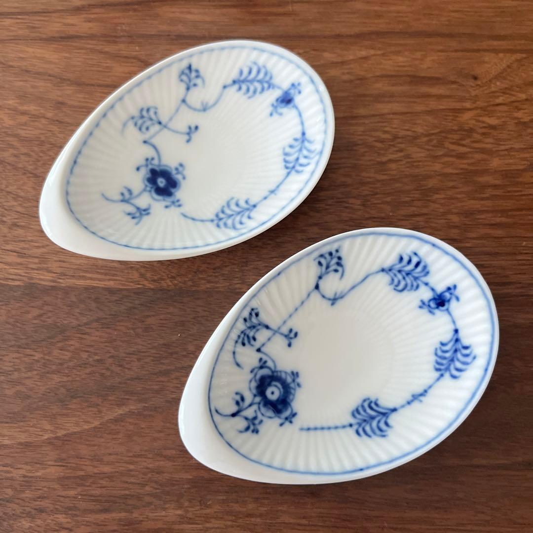 ロイヤルコペンハーゲン ブルーフルーテッドプレイン 豆皿 バターパット　2枚