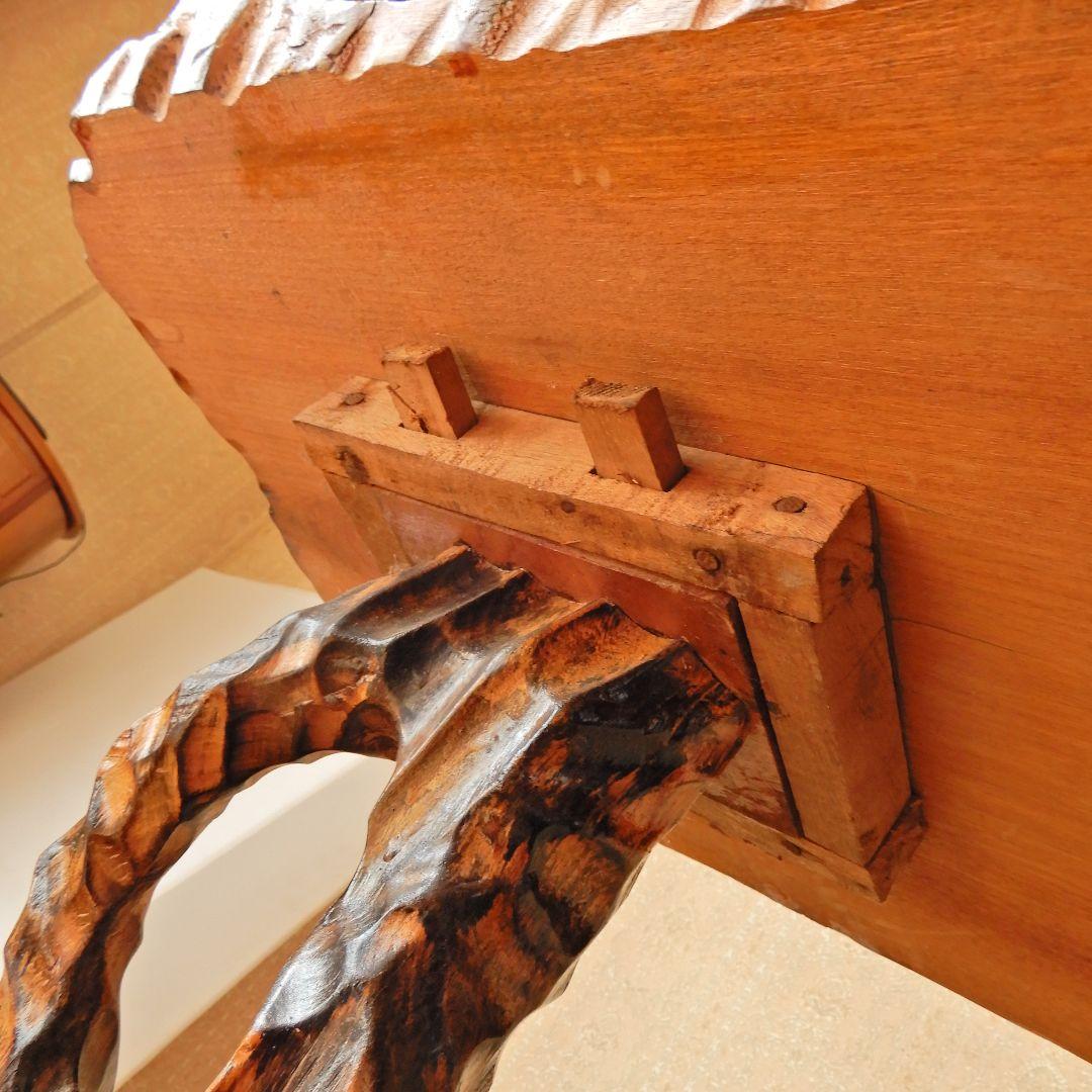 【レトロ アンティーク】天然木 三段テーブル 花台