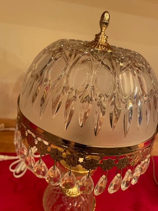 美品　ガラス　シャンデリアランプ　アンティークランプ