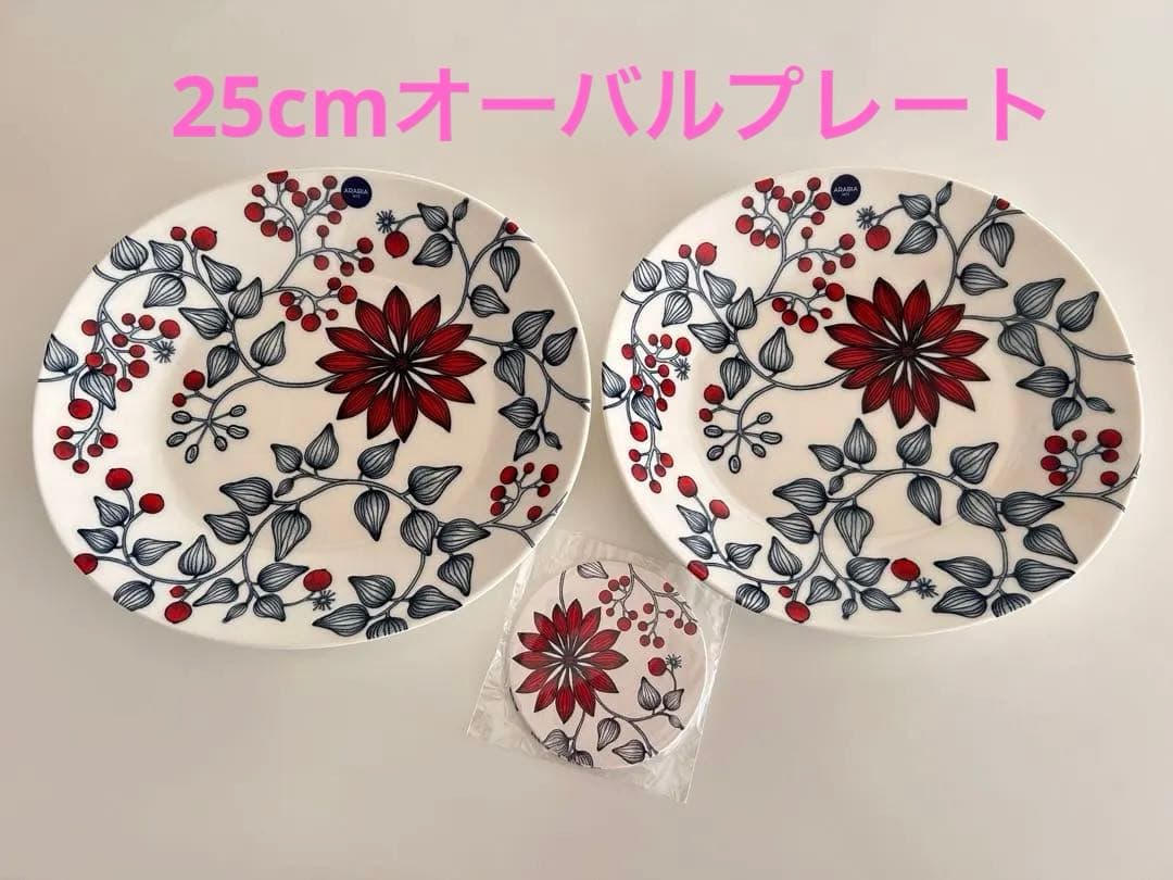 新品　アラビア　ルノ　フロストベリー　25cm プレート　2枚セット