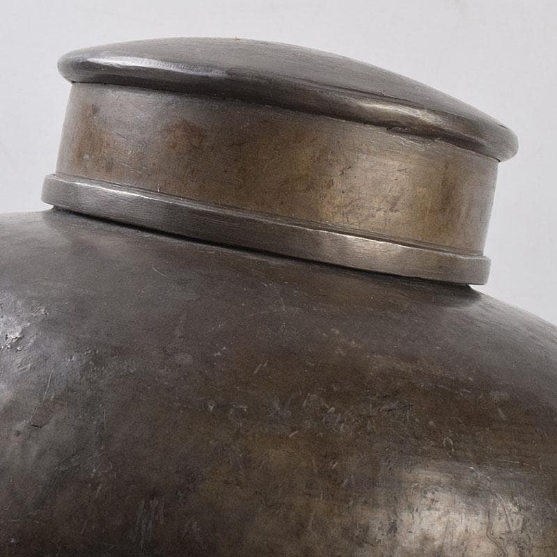 くろむ　古錫　鮎銅銘　大茶壷　茶心壷　重さ約1711ｇ　M　R8997H