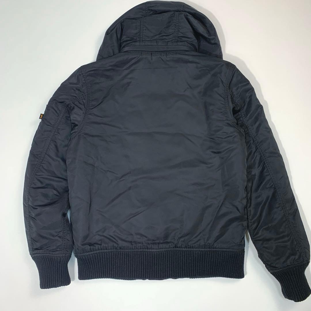 アルファ フライトジャケット MA-1 キルティング 中綿 フード脱着可 黒