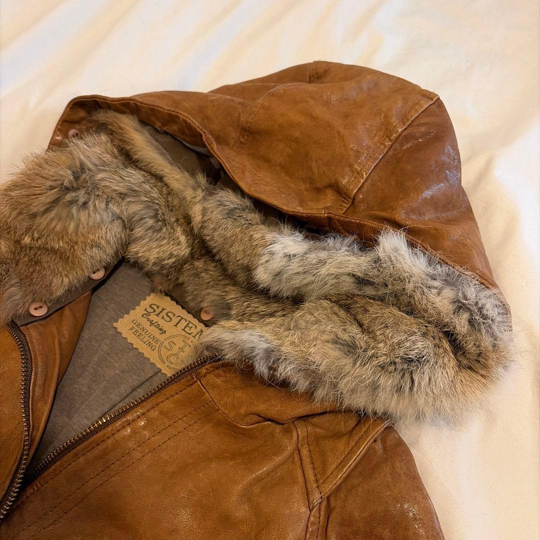 sistematic 羊革 レザージャケット　y2k ダブルジッパー