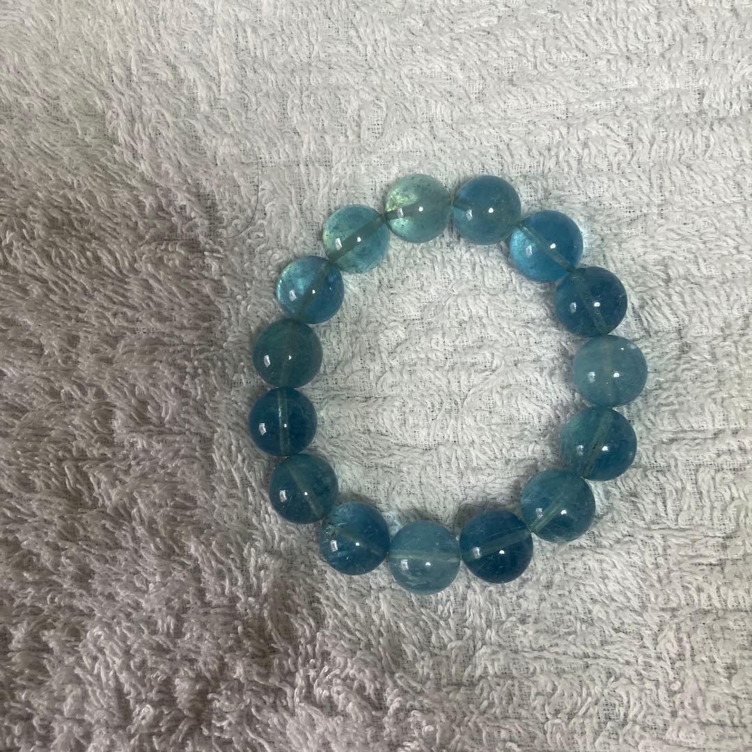 アクアマリン14ミリブレスレット 高級天然石