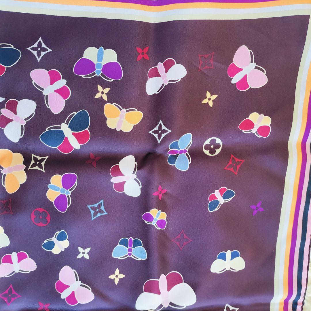 Louis Vuitton 蝶デザイン シルクスカーフ