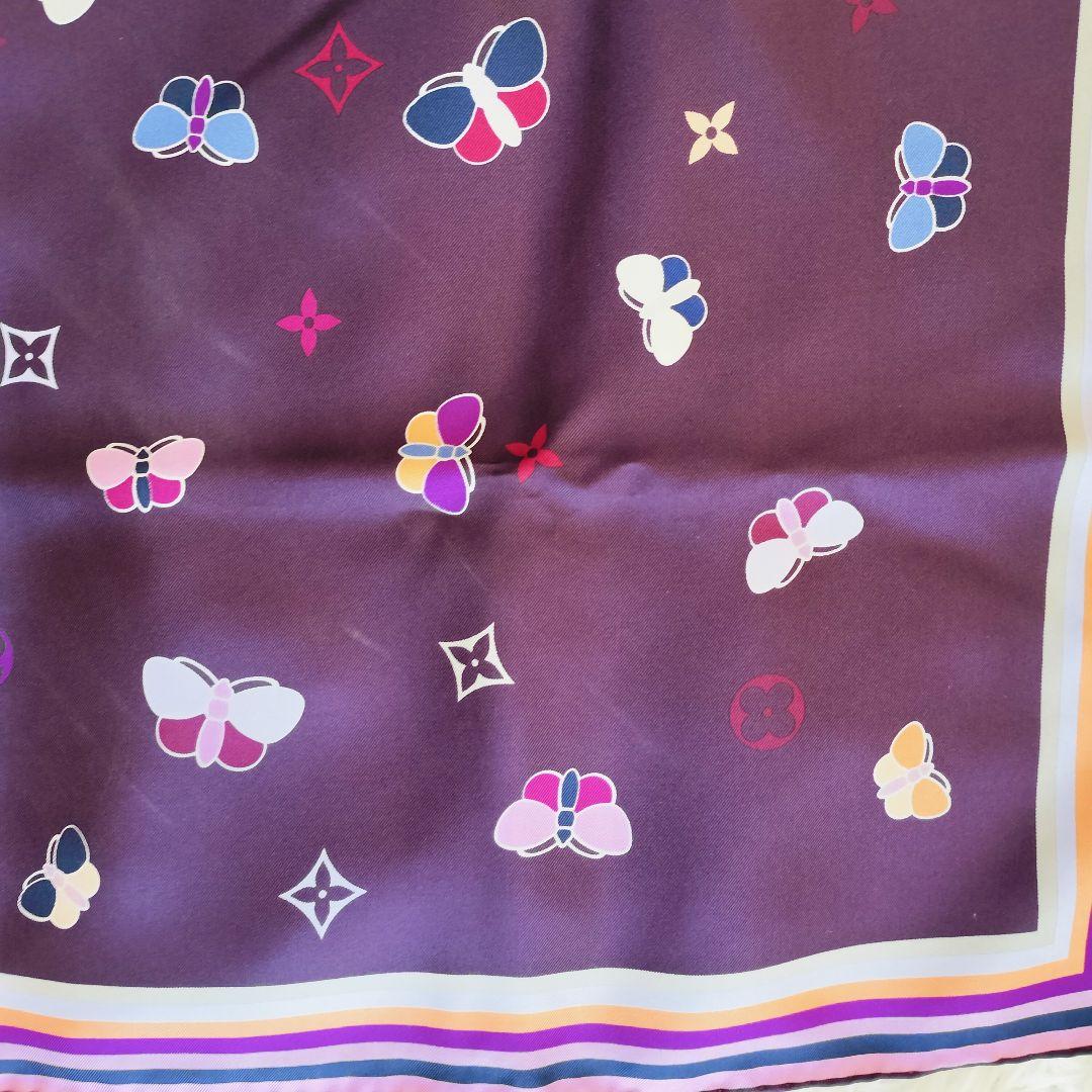 Louis Vuitton 蝶デザイン シルクスカーフ