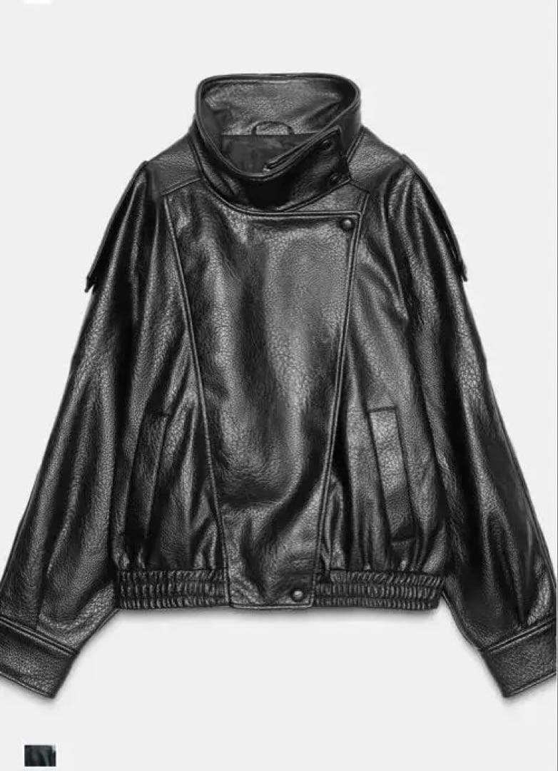 ZARA フェイクレザージャケット ショート丈