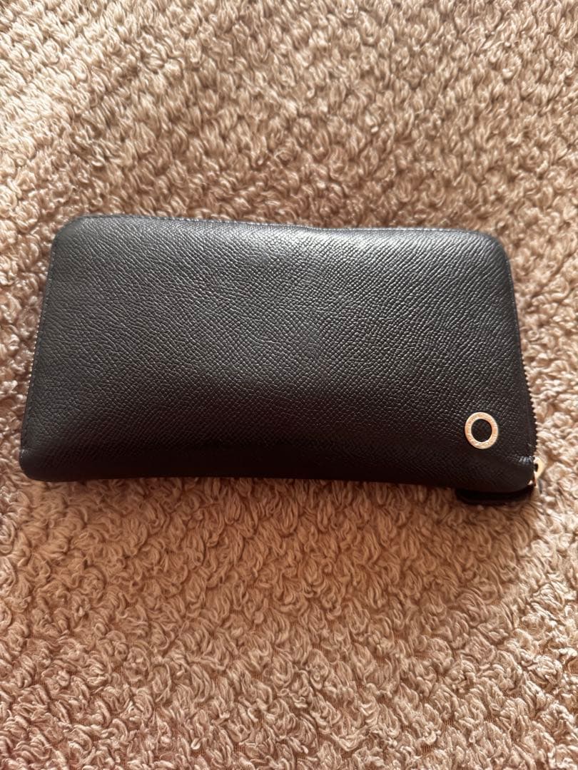 BVLGARIブルガリ 長財布　サークルロゴ ラウンドファフナー ブラック