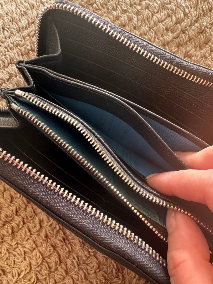 BVLGARIブルガリ 長財布　サークルロゴ ラウンドファフナー ブラック