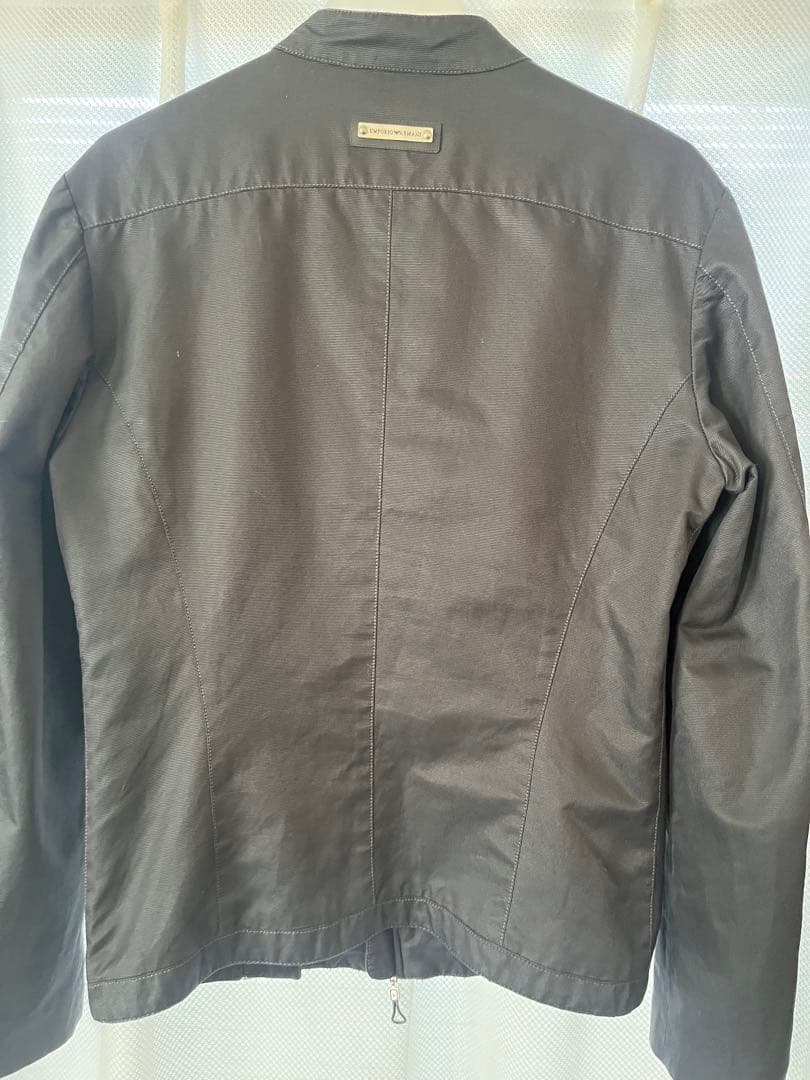 EMPORIO ARMANI ブラック シングルライダースジャケット
