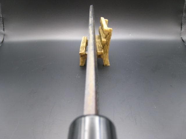 [新品未使用] 鮭切り 240mm 白紙3号 黒打ち仕上げ 朴木 丸形