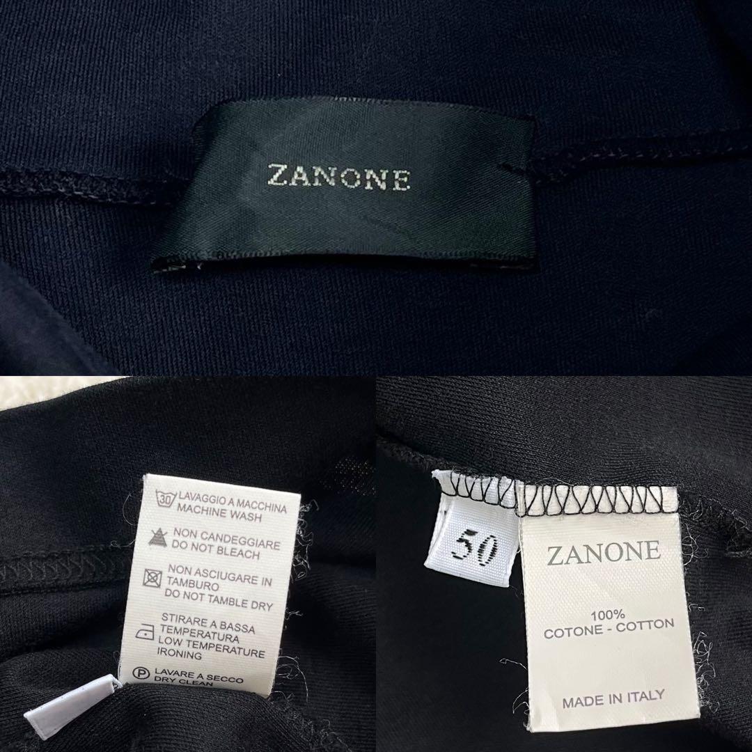 ZANONE イタリア製 タートルネックカットソー 50 ブラック