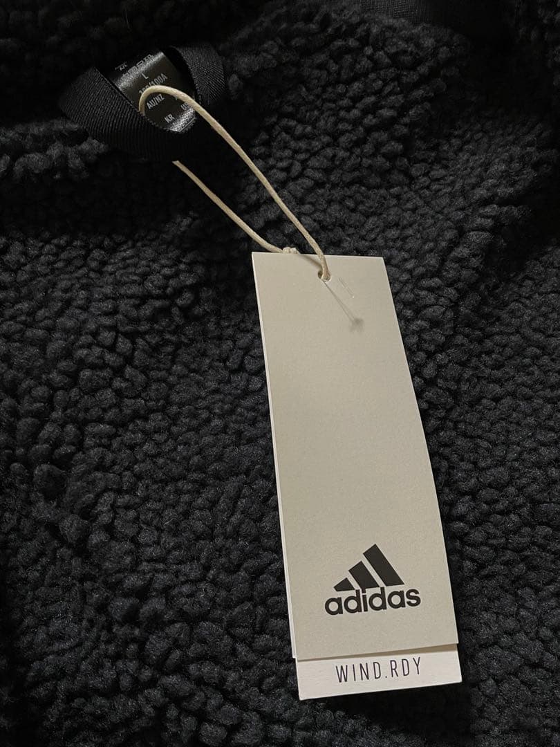 adidas ボアロングコート JG8514 WIND.RDY 防寒 黒 XL