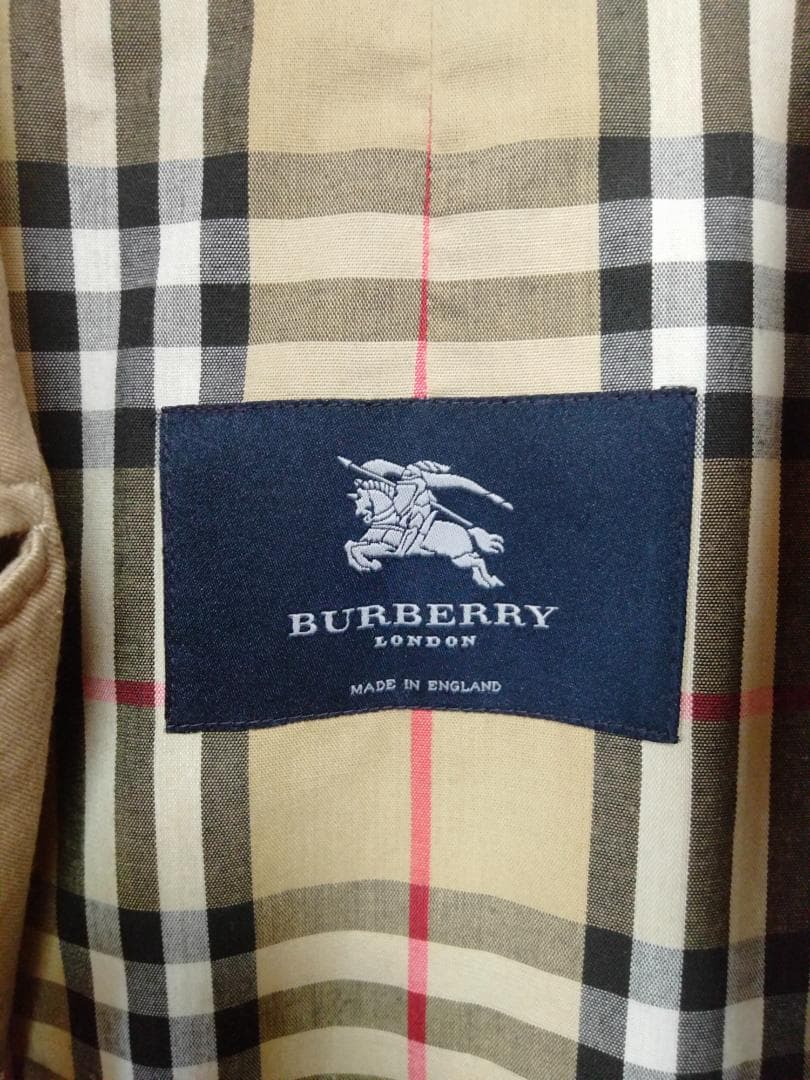 バーバリーロンドンシングルコートMADE IN ENGLANDベージュ正規品L