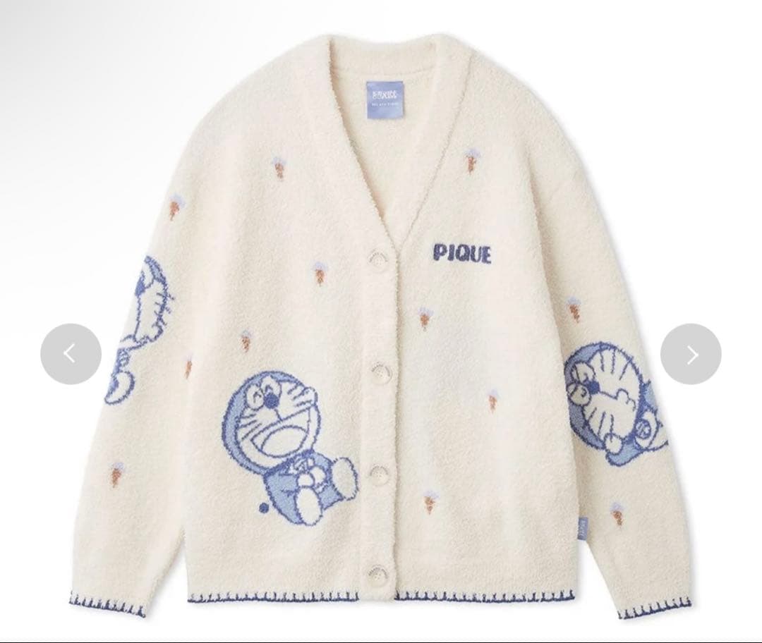 ジェラピケ　【ドラえもん】【レディース】ベビモコジャガードカーディガン