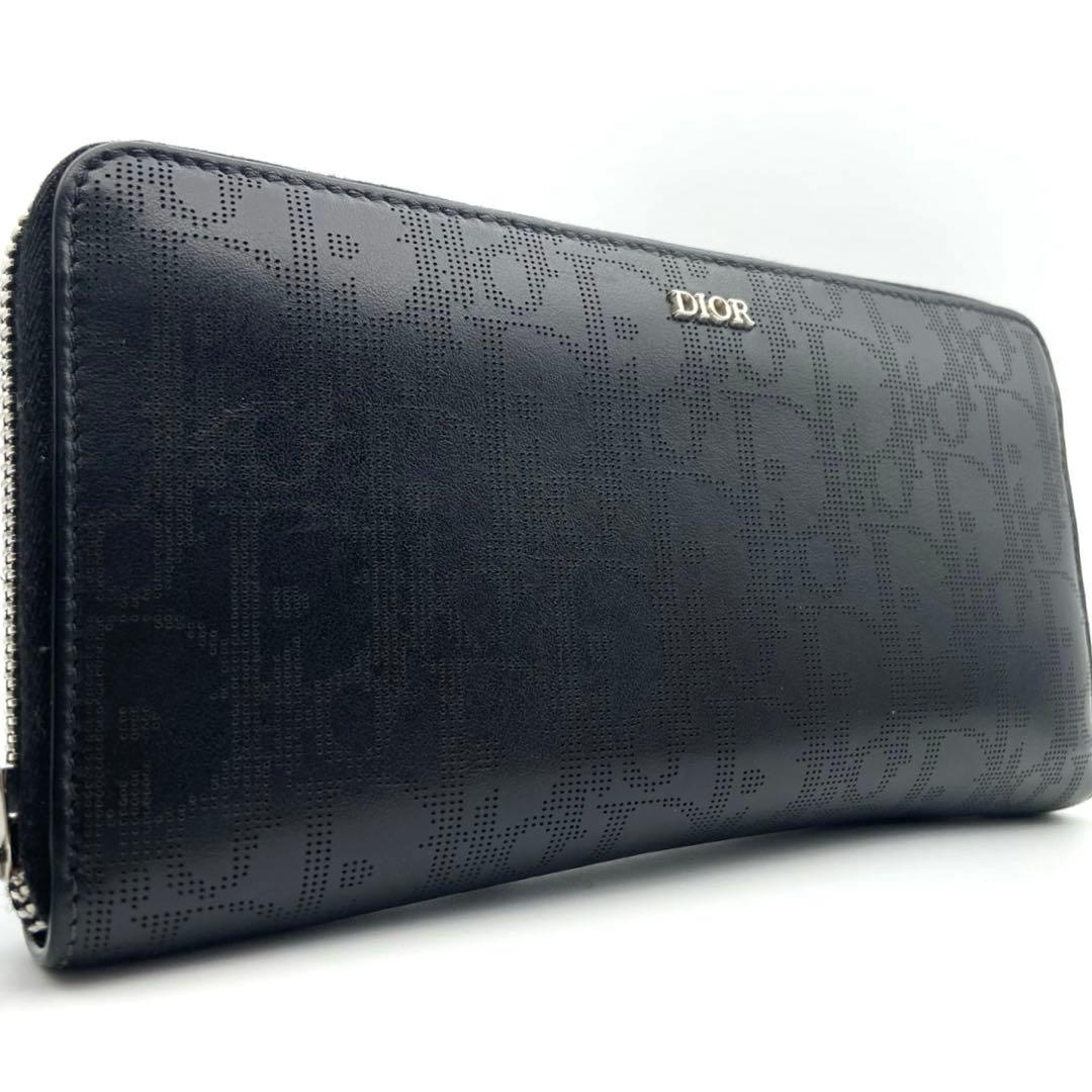 超極美品● ディオール 長財布 ラウンドファスナー トロッター ギャラクシー 黒