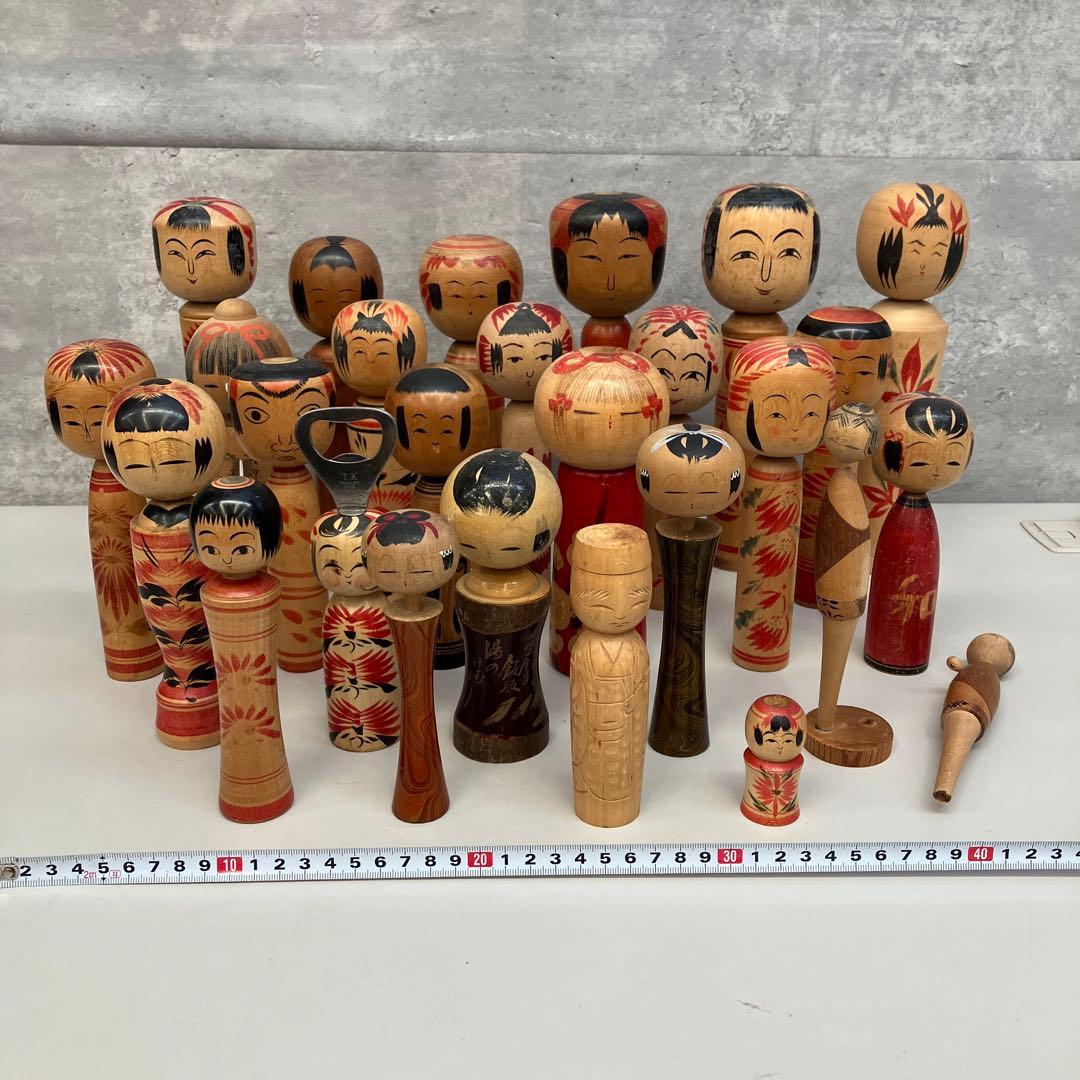 昭和レトロ こけし 小芥子 26体セット セット売り まとめ売り 木製 伝統工芸