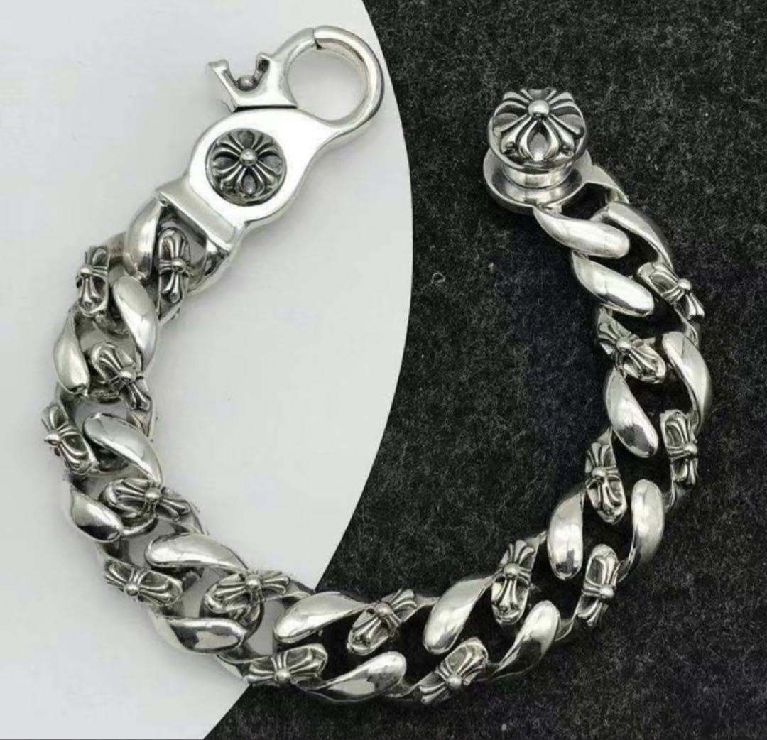 み*と様 Chrome Hearts シルバー リンクチェーン ブレスレット ク