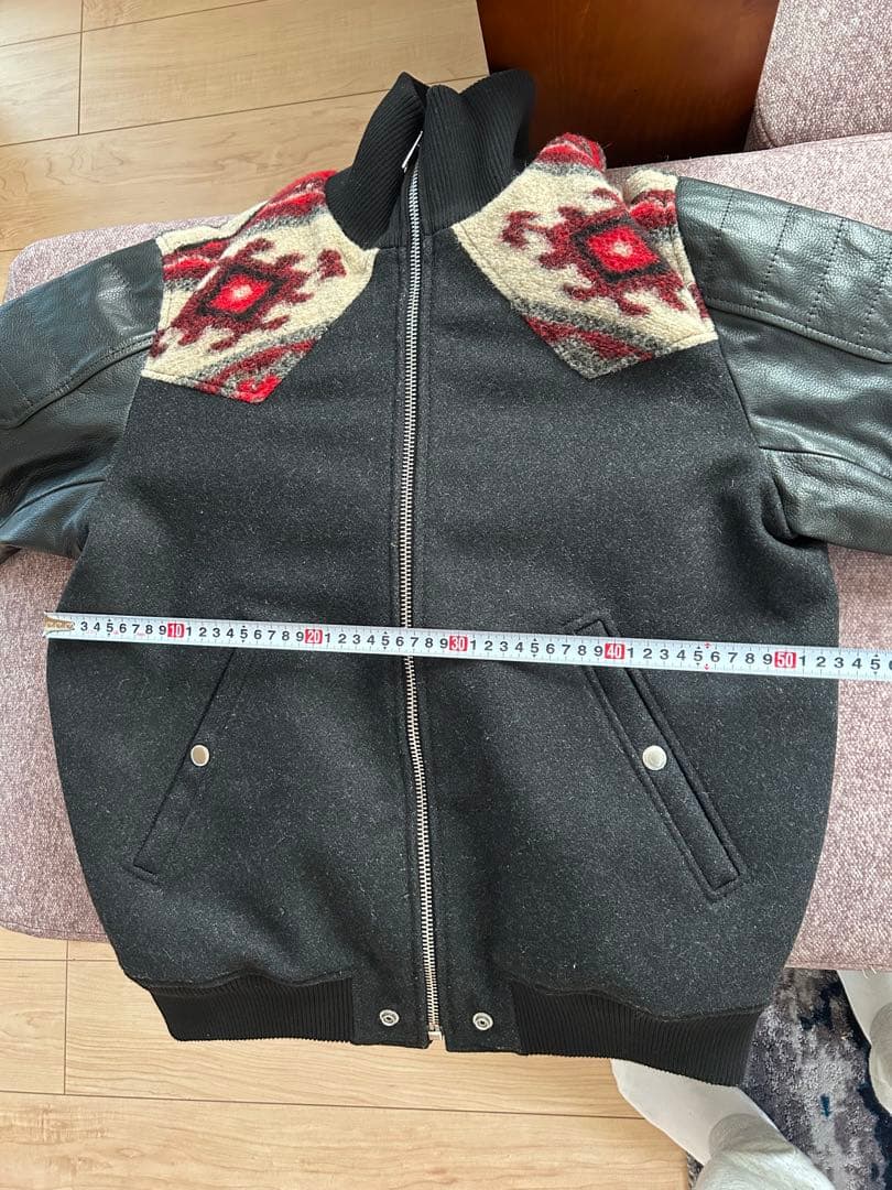 Baby's shop様[美品]切り替えウールレザースタジャン