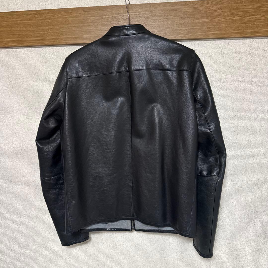 セオリー theory レザージャケット シングルライダース シープ　ブラック