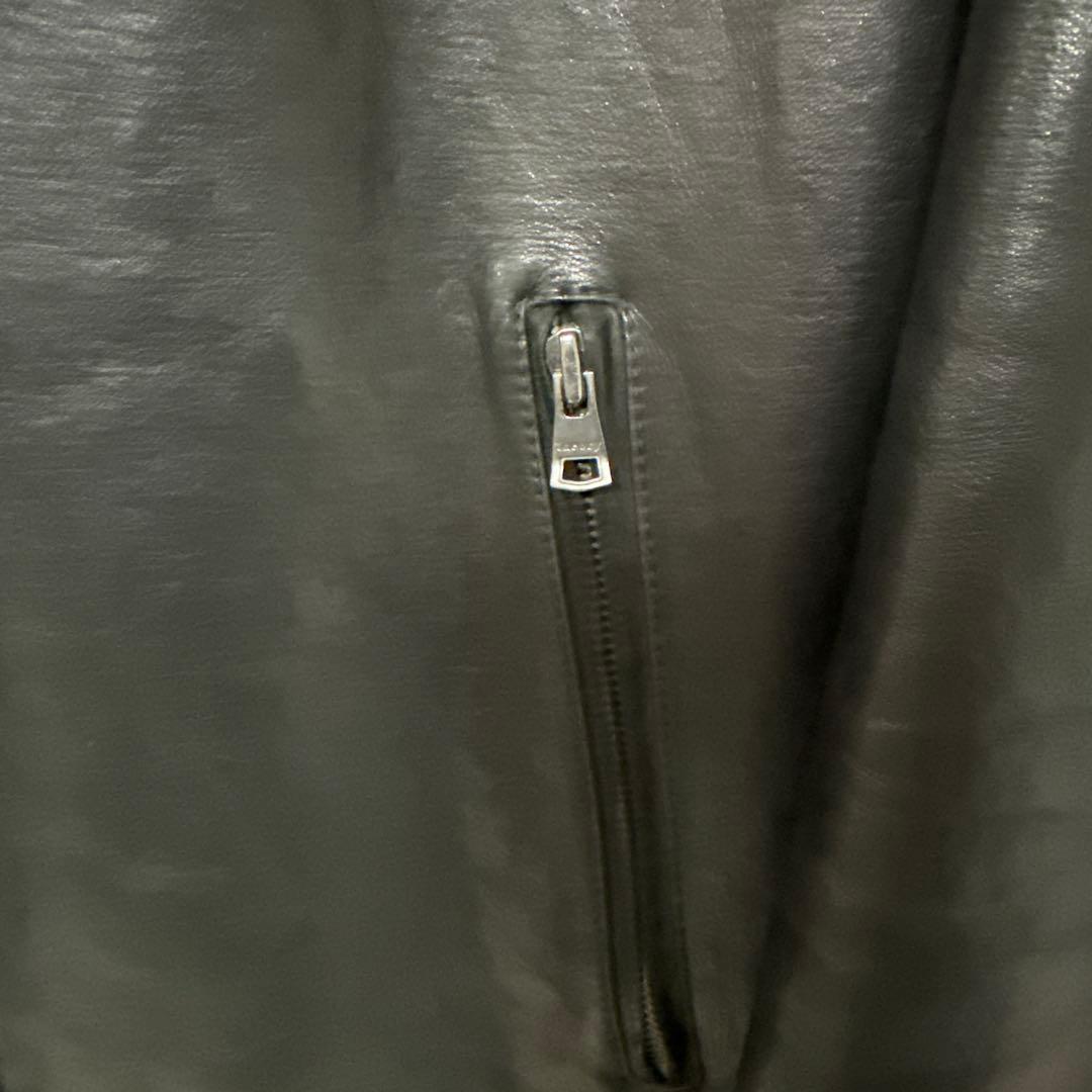 セオリー theory レザージャケット シングルライダース シープ　ブラック