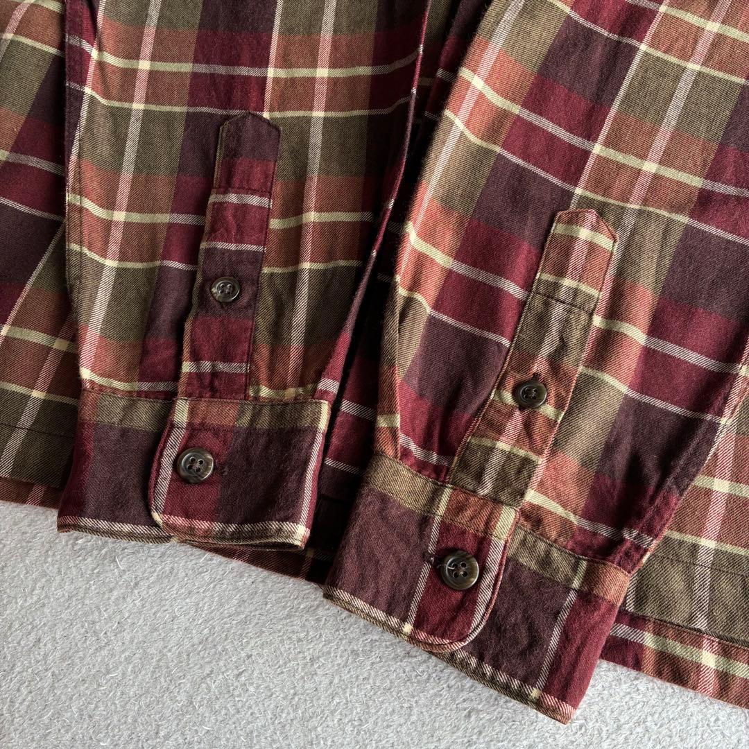 90s Ralph Lauren コットンウール オープンカラー チェックシャツ