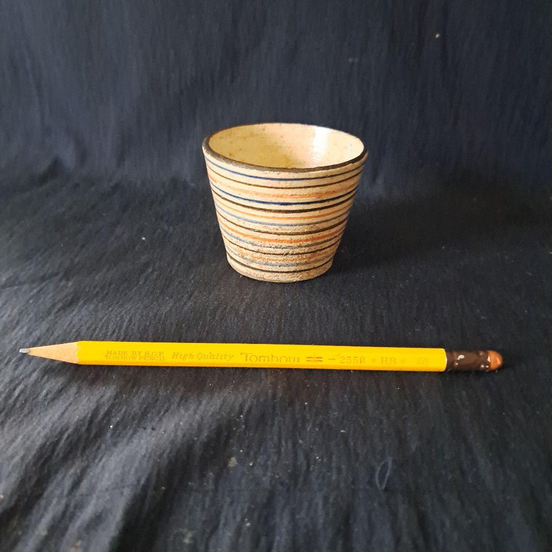 「ロマンいっぱい、輪線文！」 古瀬戸蕎麦猪口(直径6.5cm) 骨董アンティー