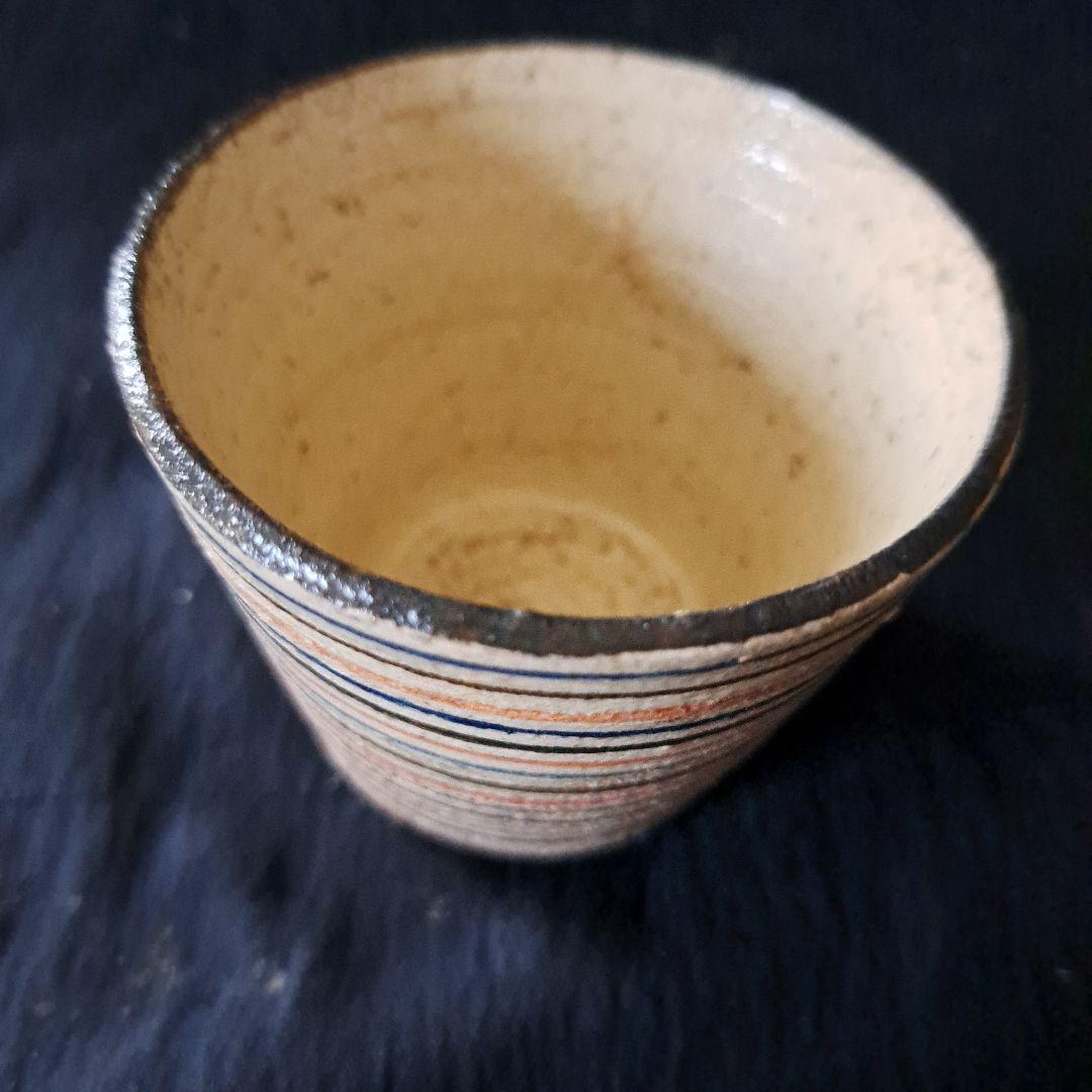 「ロマンいっぱい、輪線文！」 古瀬戸蕎麦猪口(直径6.5cm) 骨董アンティー