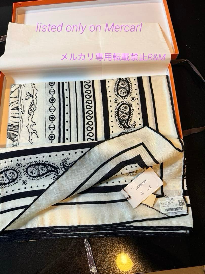 エルメス　カレジェアン　カシシル140 船乗りのタトゥー　白黒　タグ付き未使用品