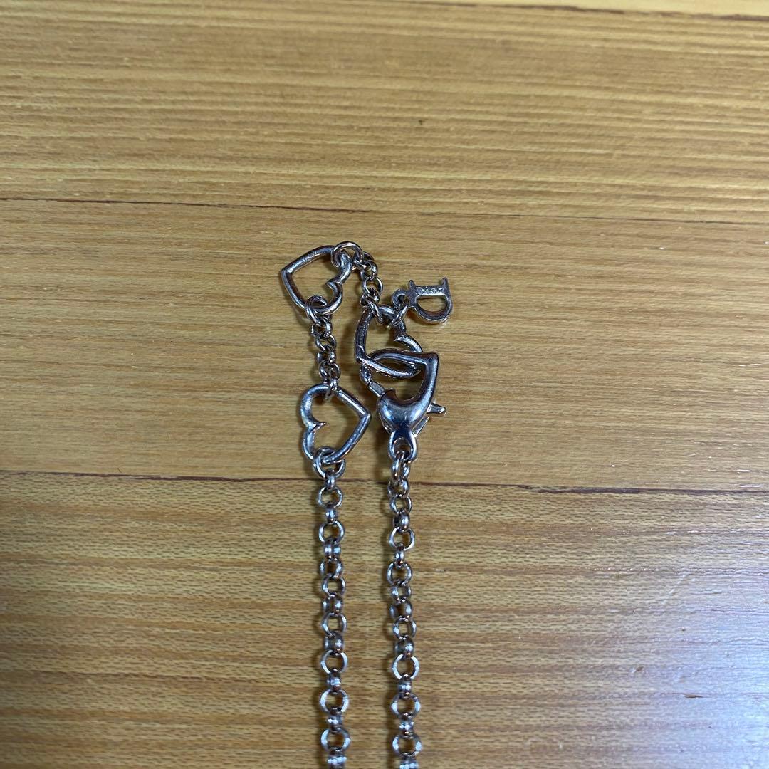Christian Dior ブレスレット Dロゴ ハート ラインストーン