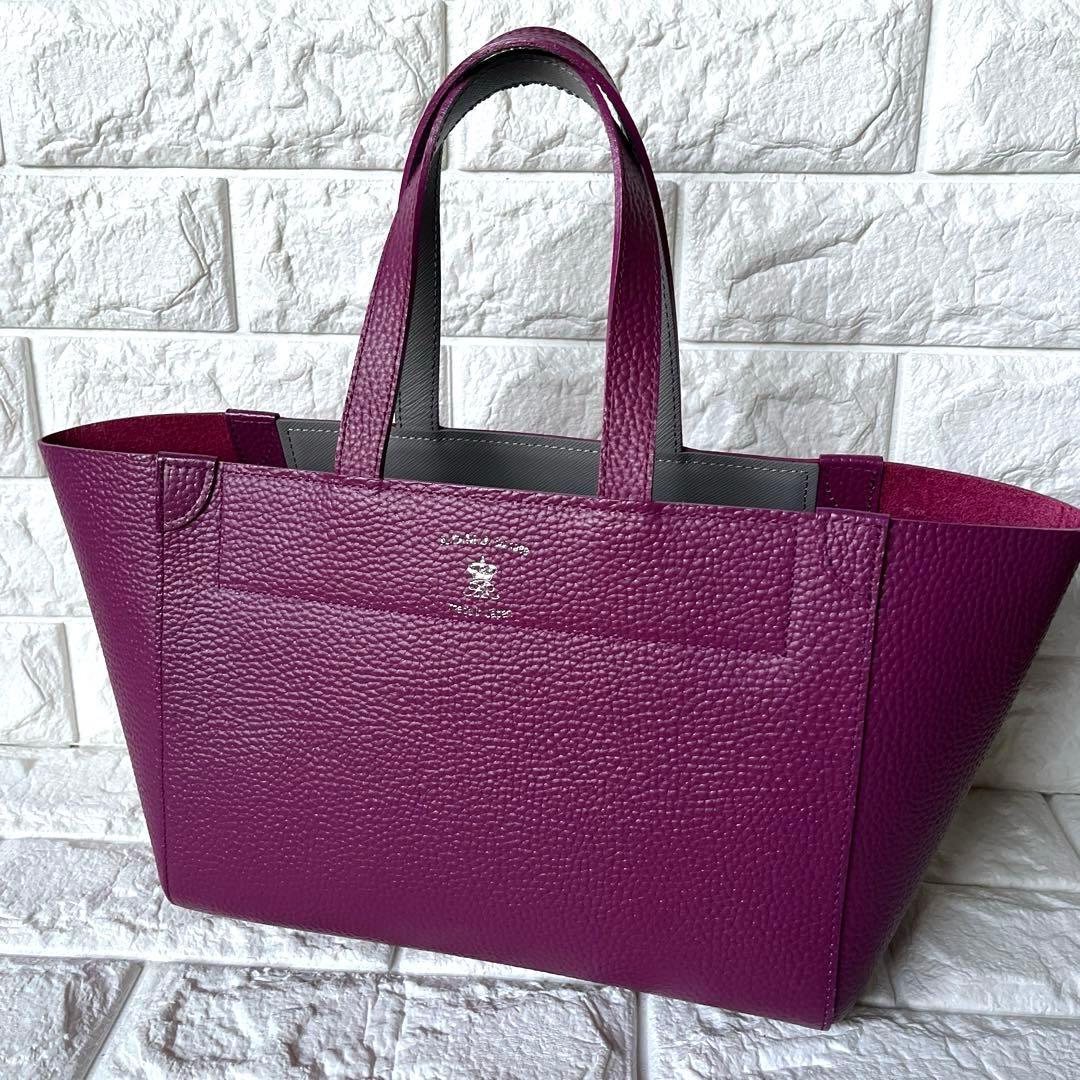 キキララA.D.M.J. トートバッグ 逆台形 パープルシボ革 トート