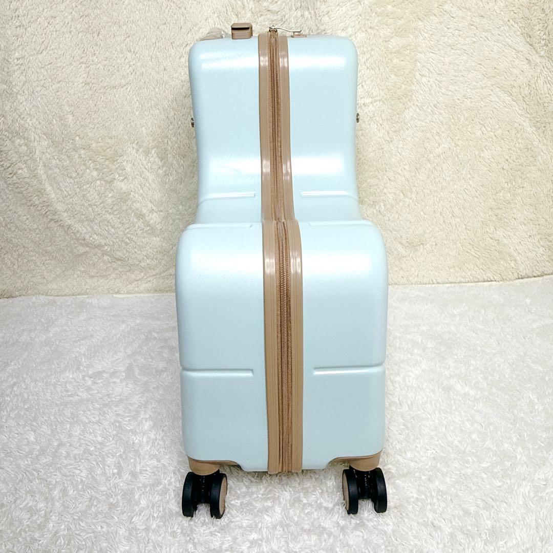 未使用✨ First.B 子どもが乗れるキャリーケース ライトブルー 62L