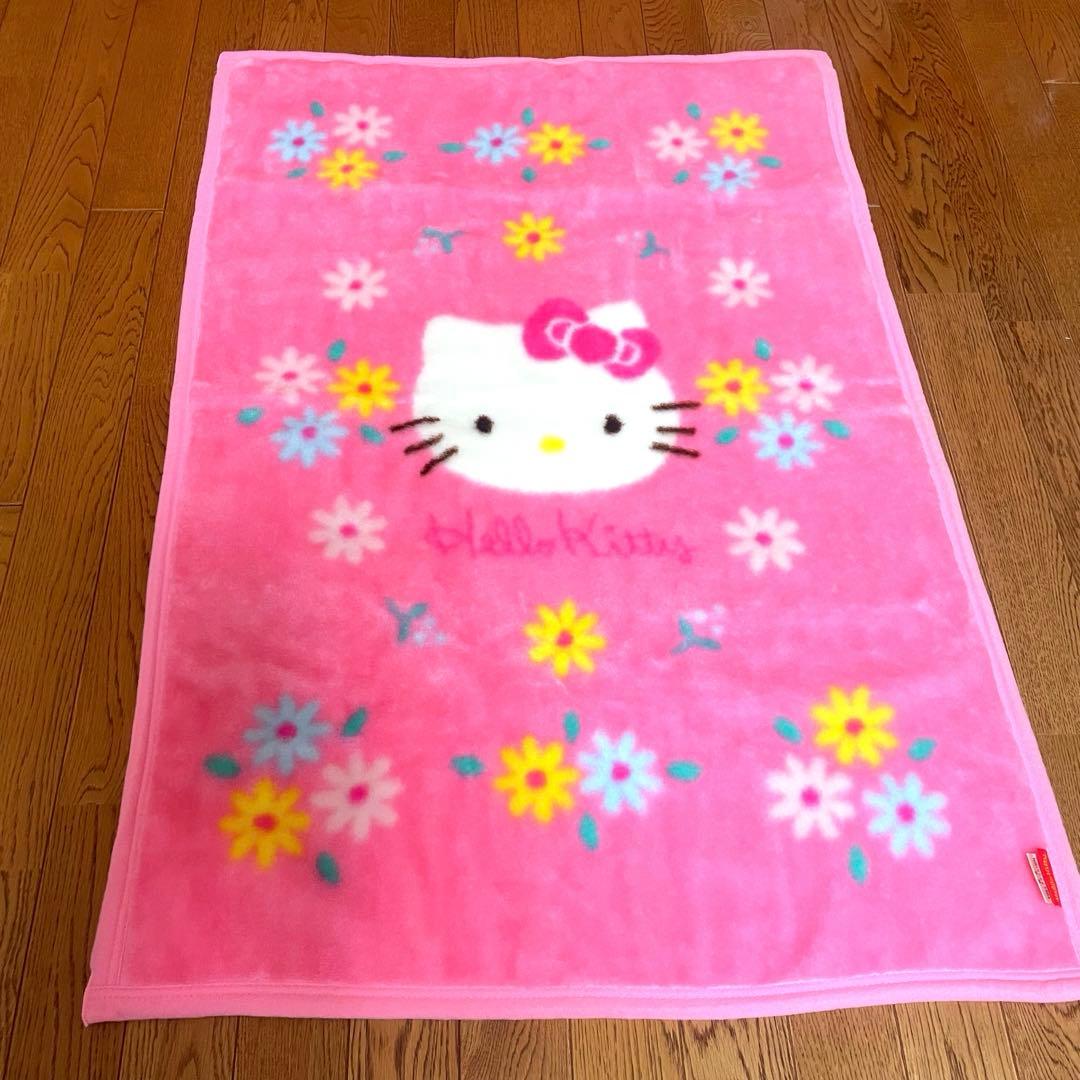 ハローキティ ブランケット 毛布 レトロ 1998 お花 カオハナ 分厚 ピンク