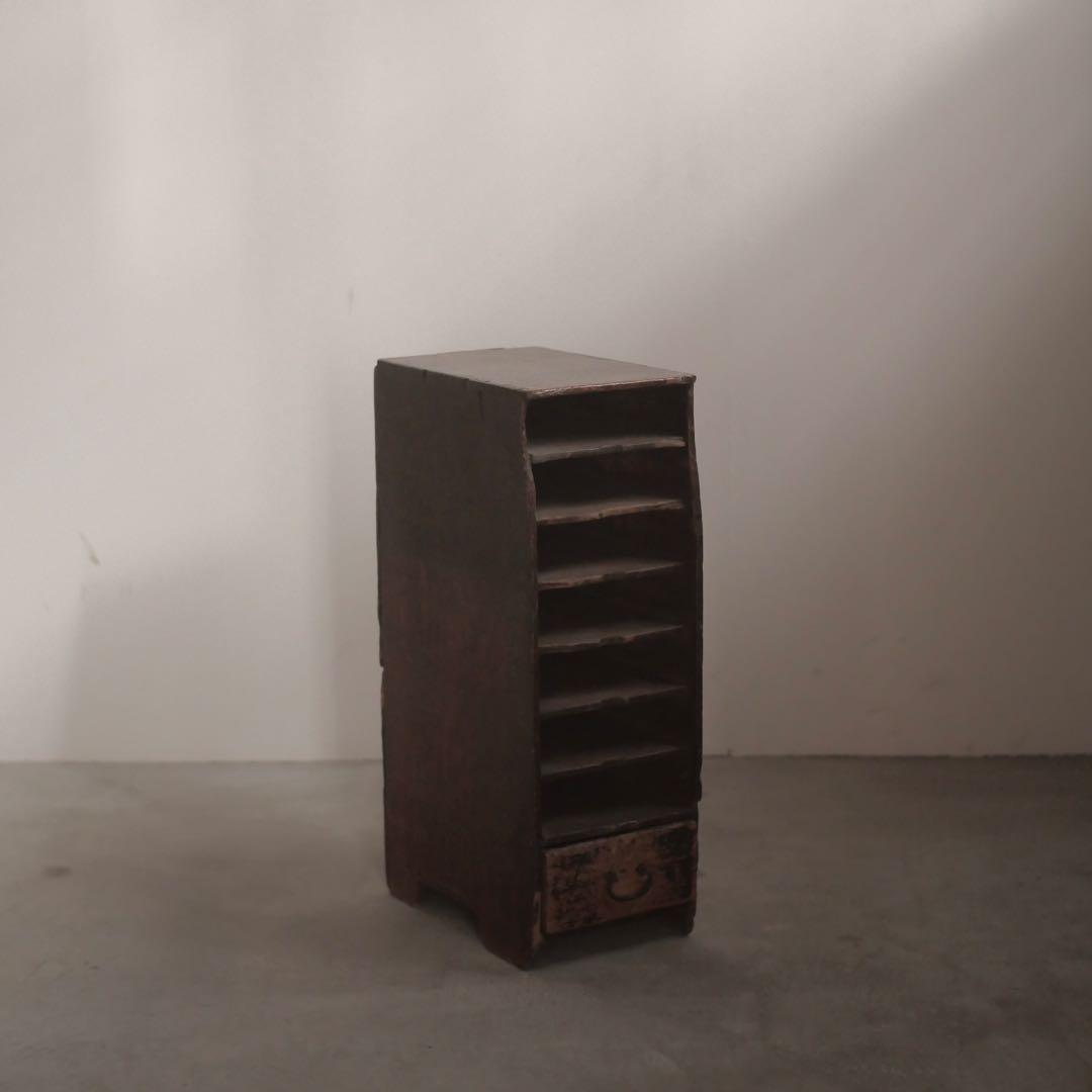 飾り棚　小抽斗　棚　木箱　古家具　古道具　アンティーク　昭和レトロ