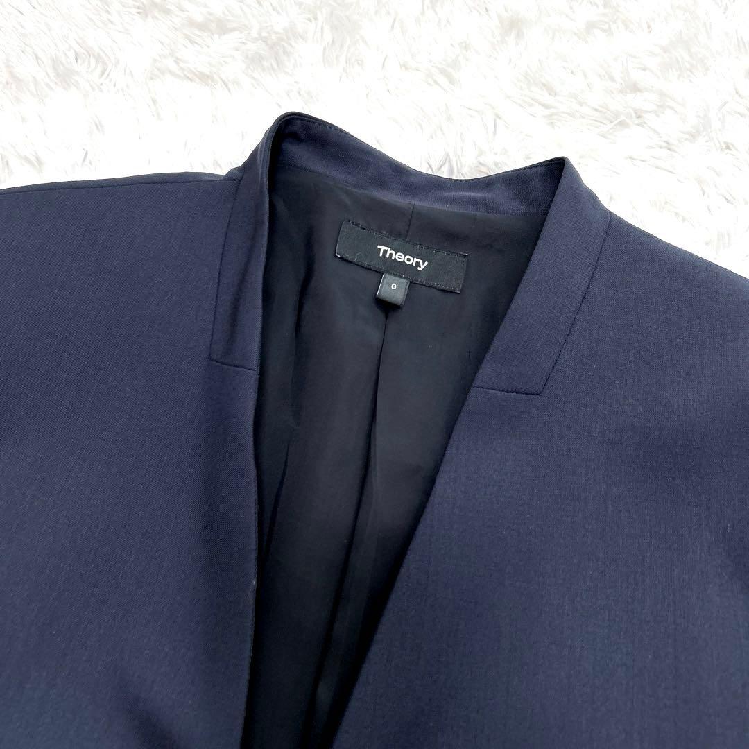 【美品】 Theory　パンツスーツ　オフィスウェア　セットアップ　紺　0サイズ