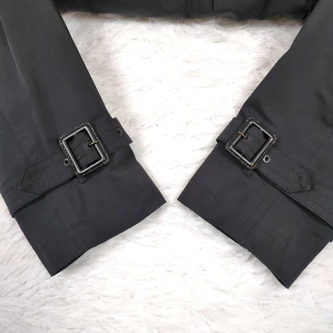 美品【M】バーバリーブラックレーベル　3way　フーデッド　トレンチコート　黒系