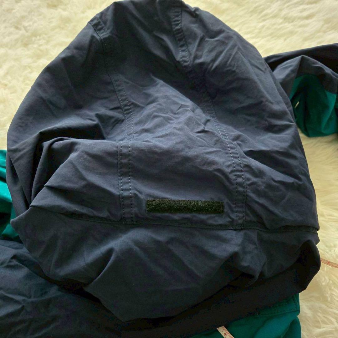 【ザ・ノースフェイス】 XL マウンテンパーカー ネイビー×グリーン フード付き