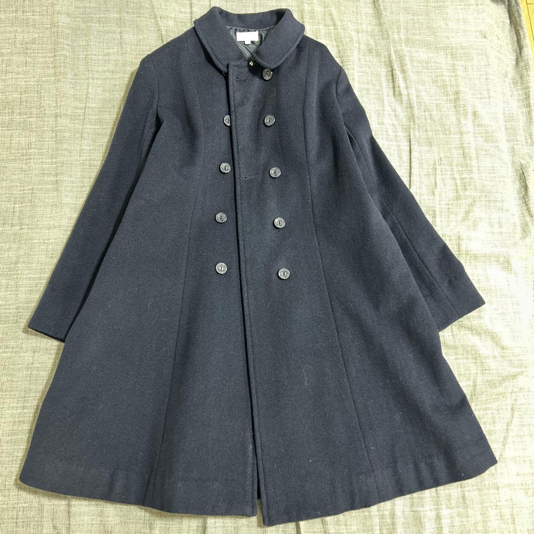 超美品　慶應中等部合格　お受験コート　濃紺　験担ぎ　フォーマル　合格グッズ　通塾