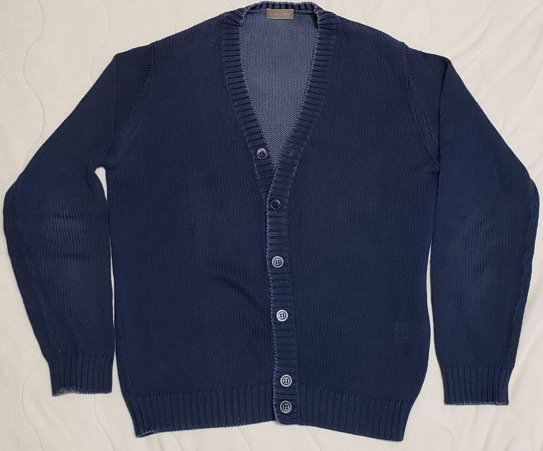 クルチアーニCruciani綿紺カーディガン48