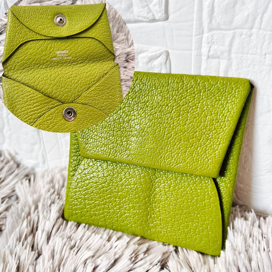 美品✨エルメス　バスティア　ケース　レアカラー　グリーン