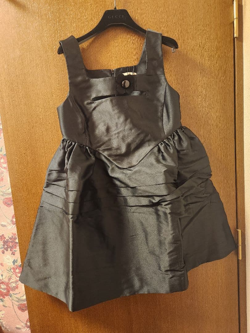 SHUSHU/TONG♡サテン ブラック ノースリーブ ワンピース